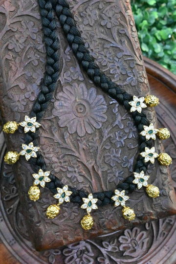 A Beautiful Simple Traditional Black Dori Style Necklace