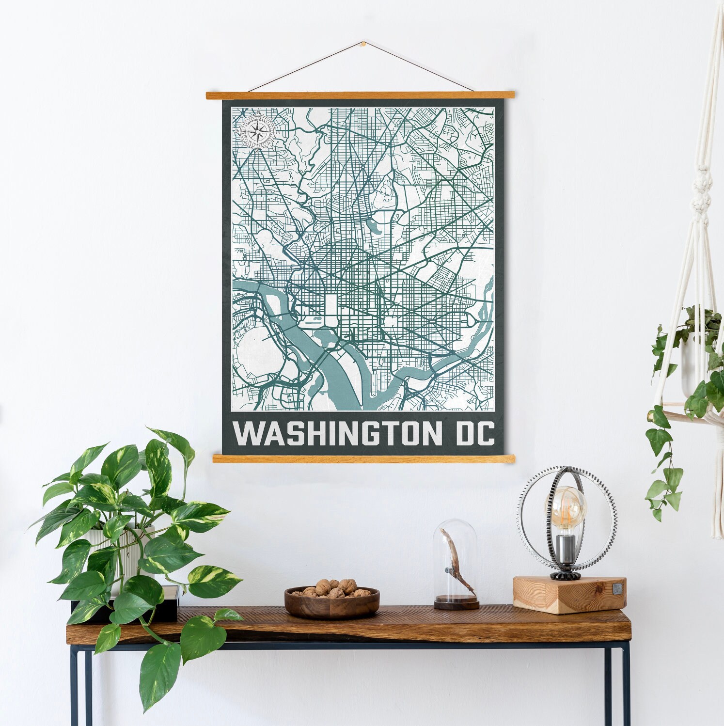 Washington D.c. Street Map | Hanging Canvas Of Printed Marketplace