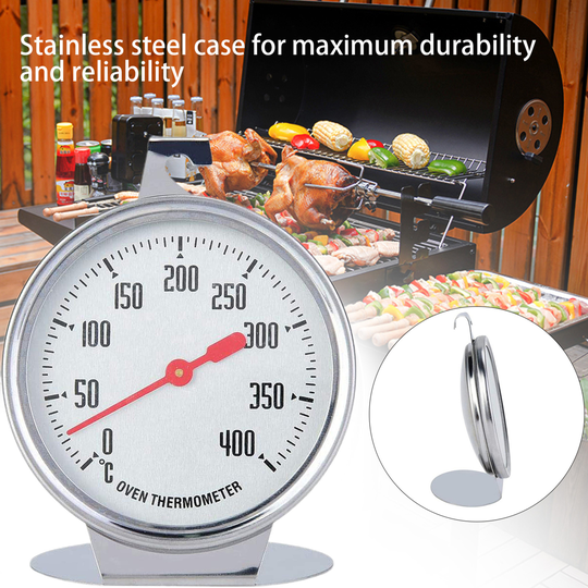 Oven Thermometer Multi-purpose Heat Resistant Stainless Steel Hangable Large Dial Thermometer Kitchen Tools