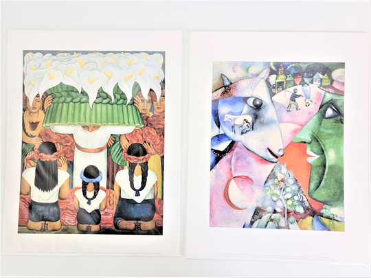 Vintage Moma Prints Diego Rivera/Marc Chagall, Modern Art, Framed Art