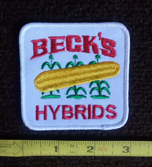 Beck's Hybrid Corn Farming Tractor Hat Sew On Patch Good Ol' Boy