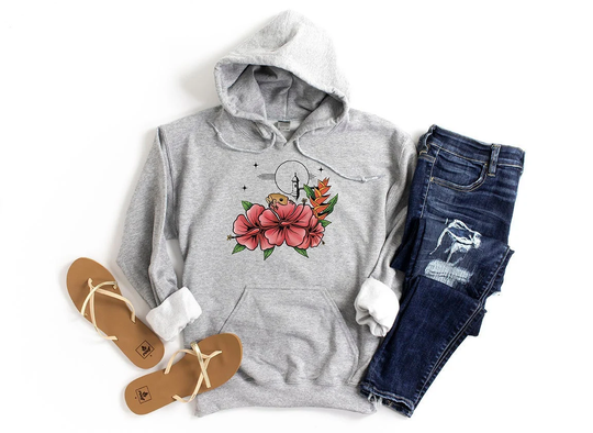 Amapola Coqui Unisex Heavy Blend Hoodie | Pullover Puerto Rico Gift Sweatshirt El Morro Hibiscus Flower Boricua