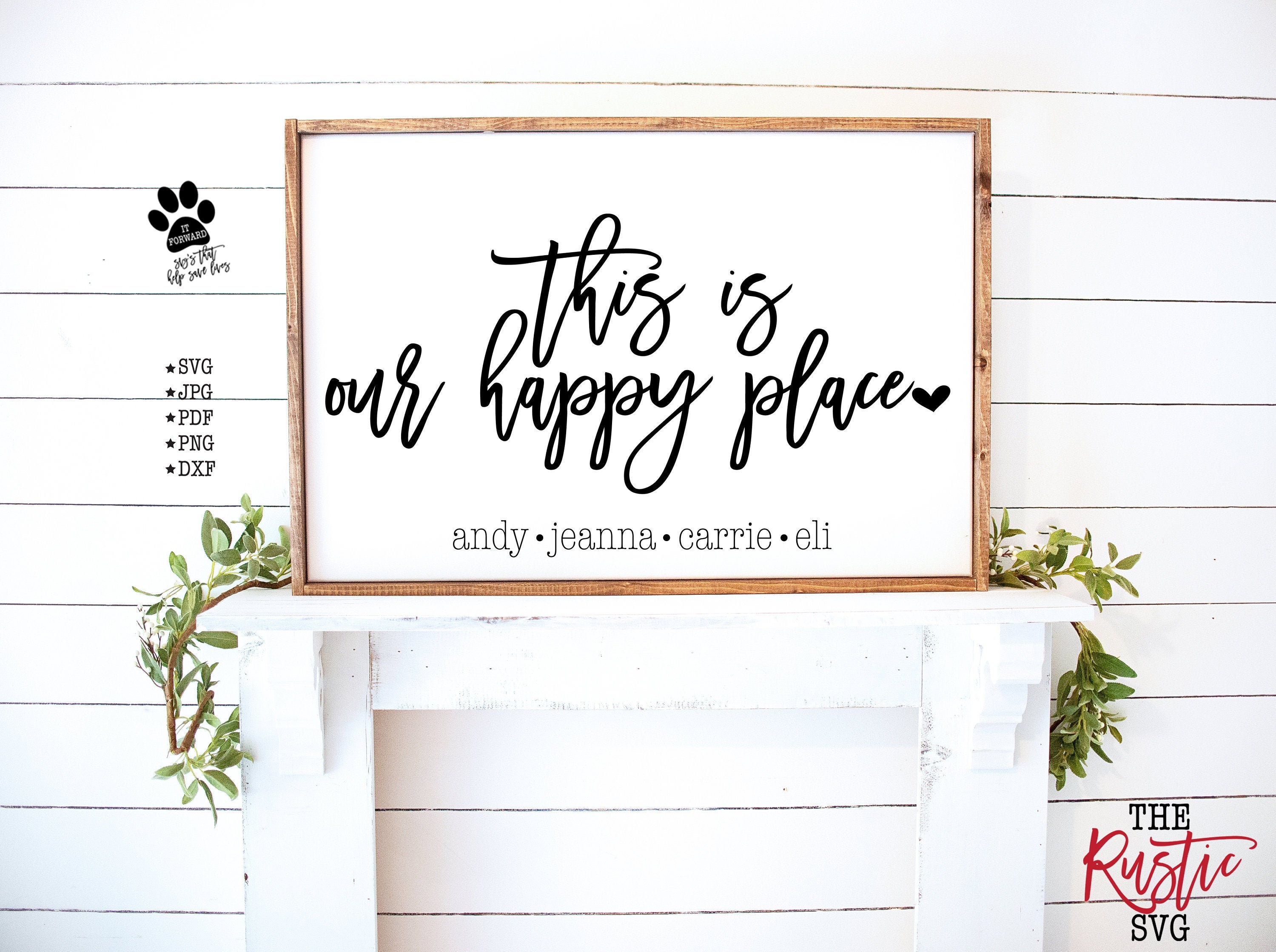 This Is Our Happy Place, Family Name Sign, Place Names, Svg, Jpg, Cricut, Silhouette, 002