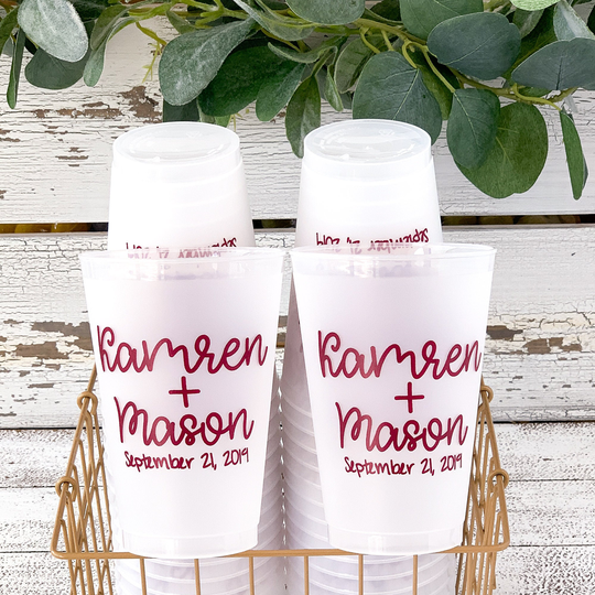 Wedding Frosted Cups, Engagement Party Custom Personalized Cups For Wedding, Reception
