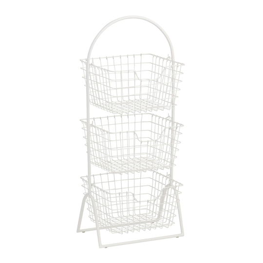 White Wire Basket 3 Tier Wilson Storage Tower - Large by World Market