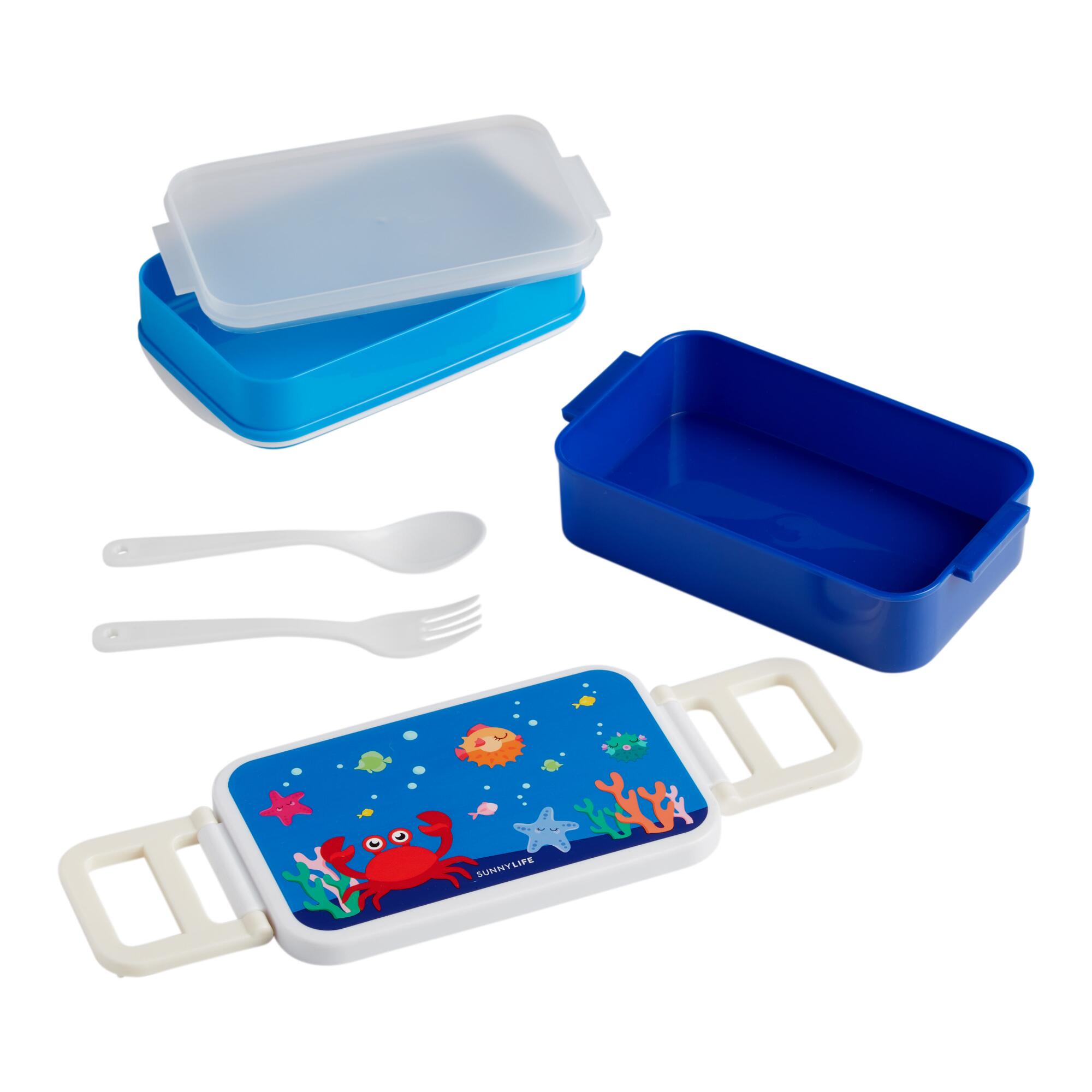 Sunnylife Kids Under the Sea 2 Layer Bento Lunch Box: Blue - Plastic by World Market