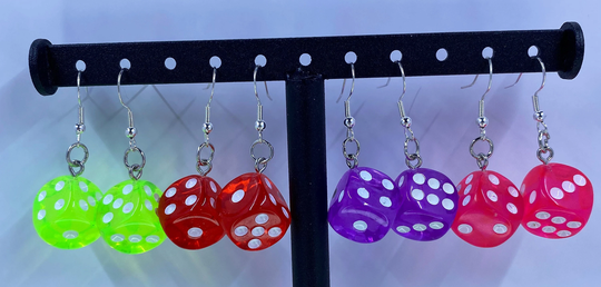 Dice Earrings, Game Earrings