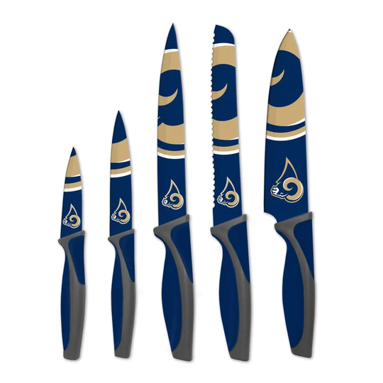 The Sports Vault Los Angeles Rams 5-Piece Knife set Stainless Steel in Blue | KKNFL26