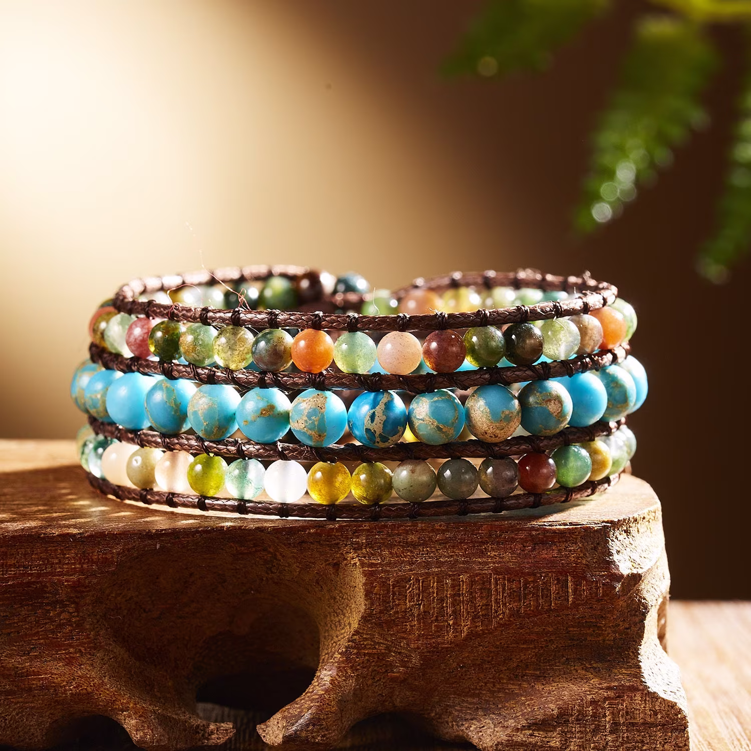 India Agate Bracelet-Galaxy Sea Sediment Healing Balance Bracelet-Meditation Grounding Calming Spiritual Protection Gift