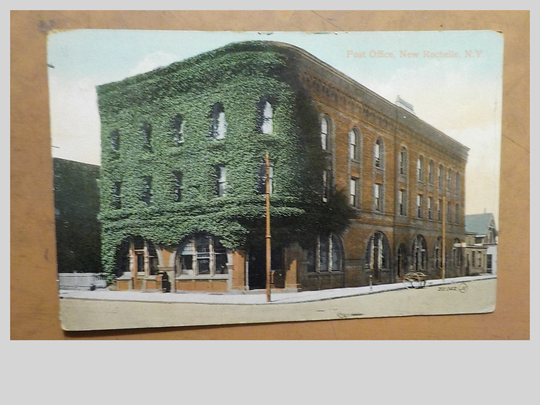 Vintage 1910 Post Office New Rochelle York Postcard Free USA Shipping