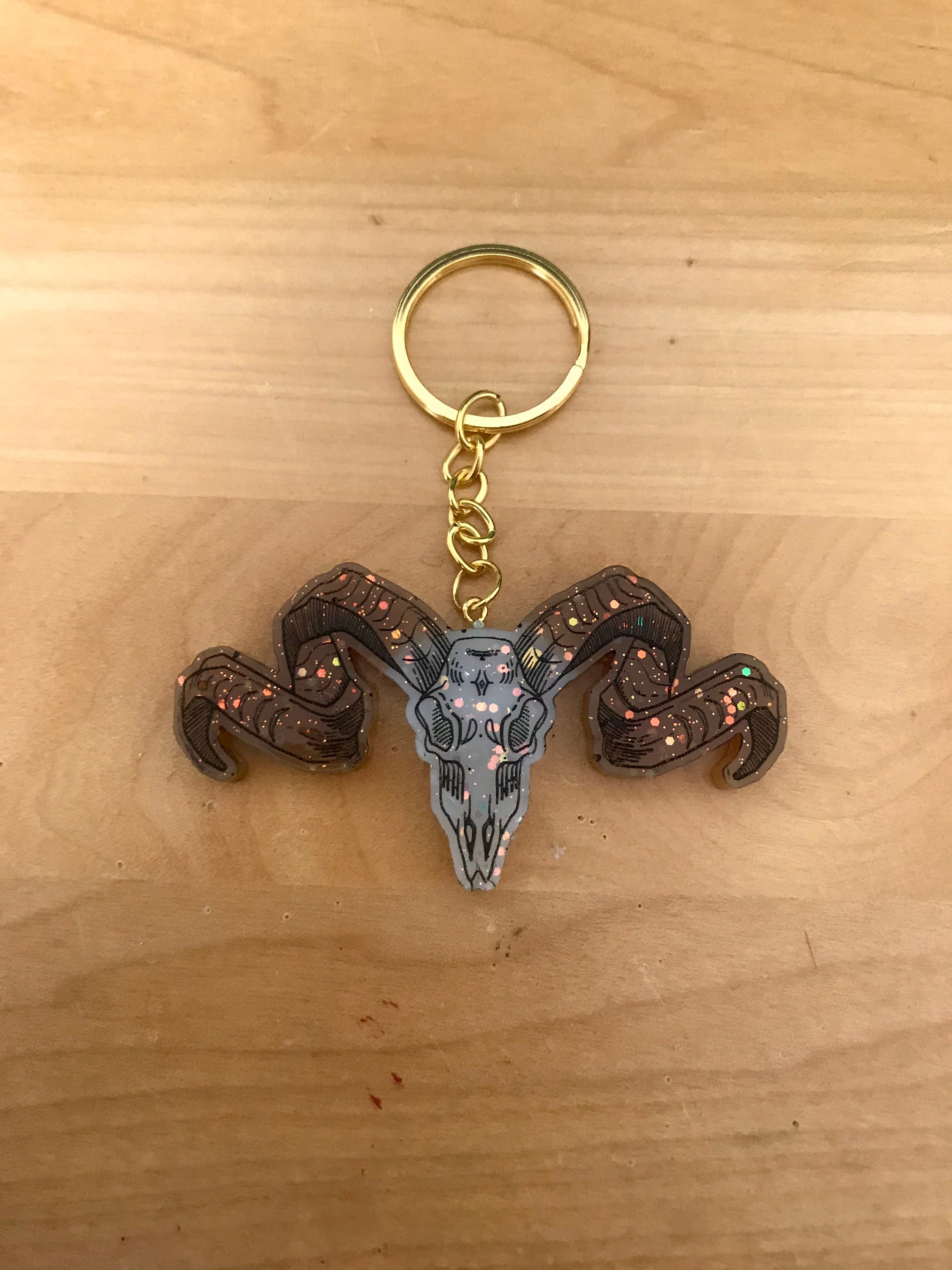 Ram Skull Keychain