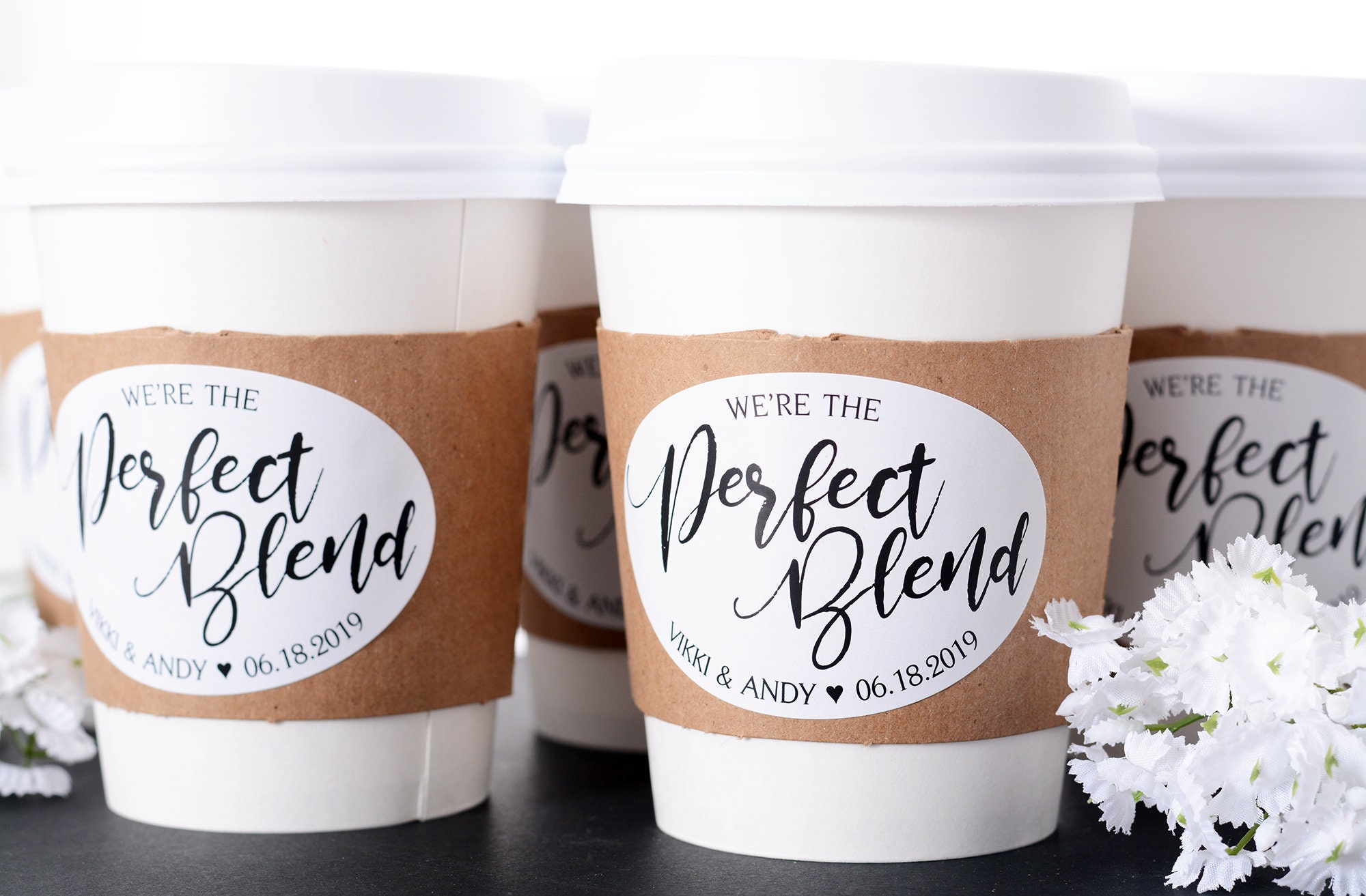 Wedding Cups - Cute Coffee Beverage Supplies & Labels Hot Chocolate & Sleeves #wdicf-269