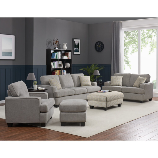 Lorino Home Huber Modern Gray Polyester/Blend Sofa | LHU57204