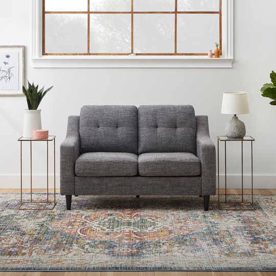 Brookside Ellen Modern Charcoal Polyester/Blend Loveseat in Gray | BS0008LVS00CH