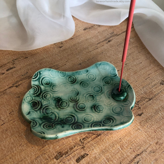 Incense Holder, Incense Stick Burner, Ceramic Green Ceramic Graduation Holder