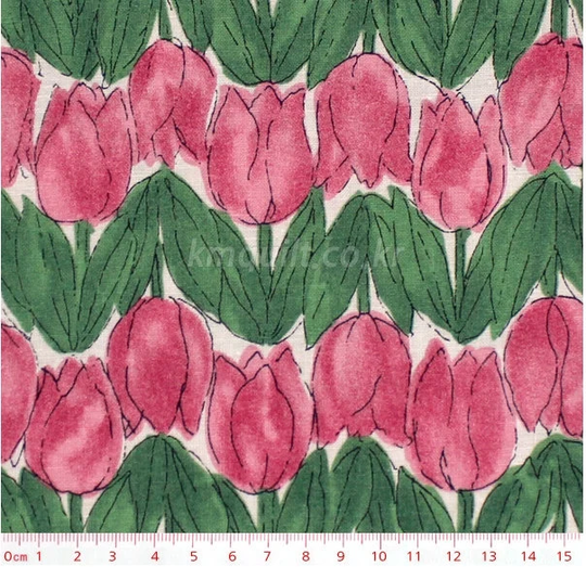 Washing Linen 1/2Y Wide Size Korean Cotton Blended Fabric Pastel Tulip Red/ Light Weight High Quality Linen Wide Half Yard 54"x 18"