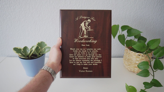 Woodworking Prayer Plaque | Personalized Woodworkers Gift A Hobby Woodworker's