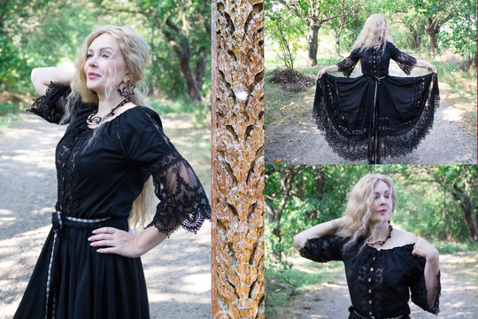 Wedding Viking Dress Pagan Wedding Lace Natural Dress Celtic Eco-Bride