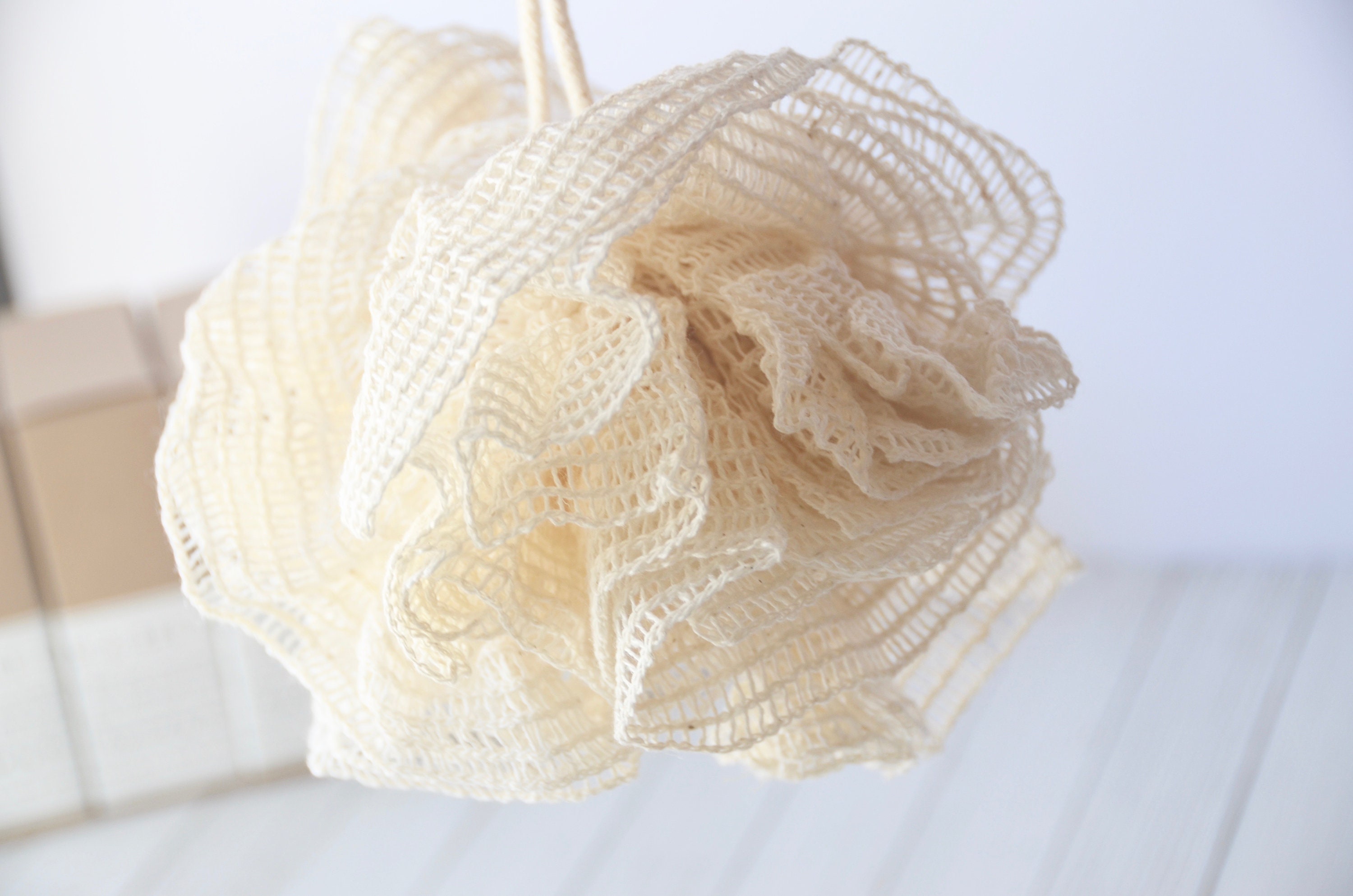Ramie Shower Puff, Natural Washcloth, Exfoliating Soap Scrubbing Cloth, Bath