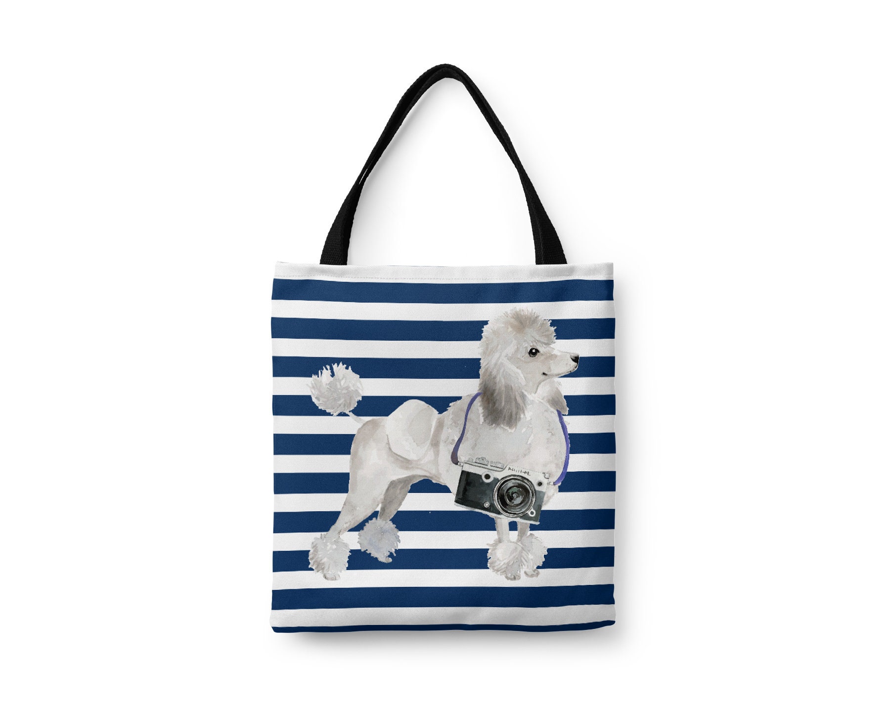 Poodle Dog Tote Bag - Illustrated Dogs & 6 Travel Inspired Styles. All Purpose For Work, Shopping, Life. Toy, Miniature, Standard Poodle
