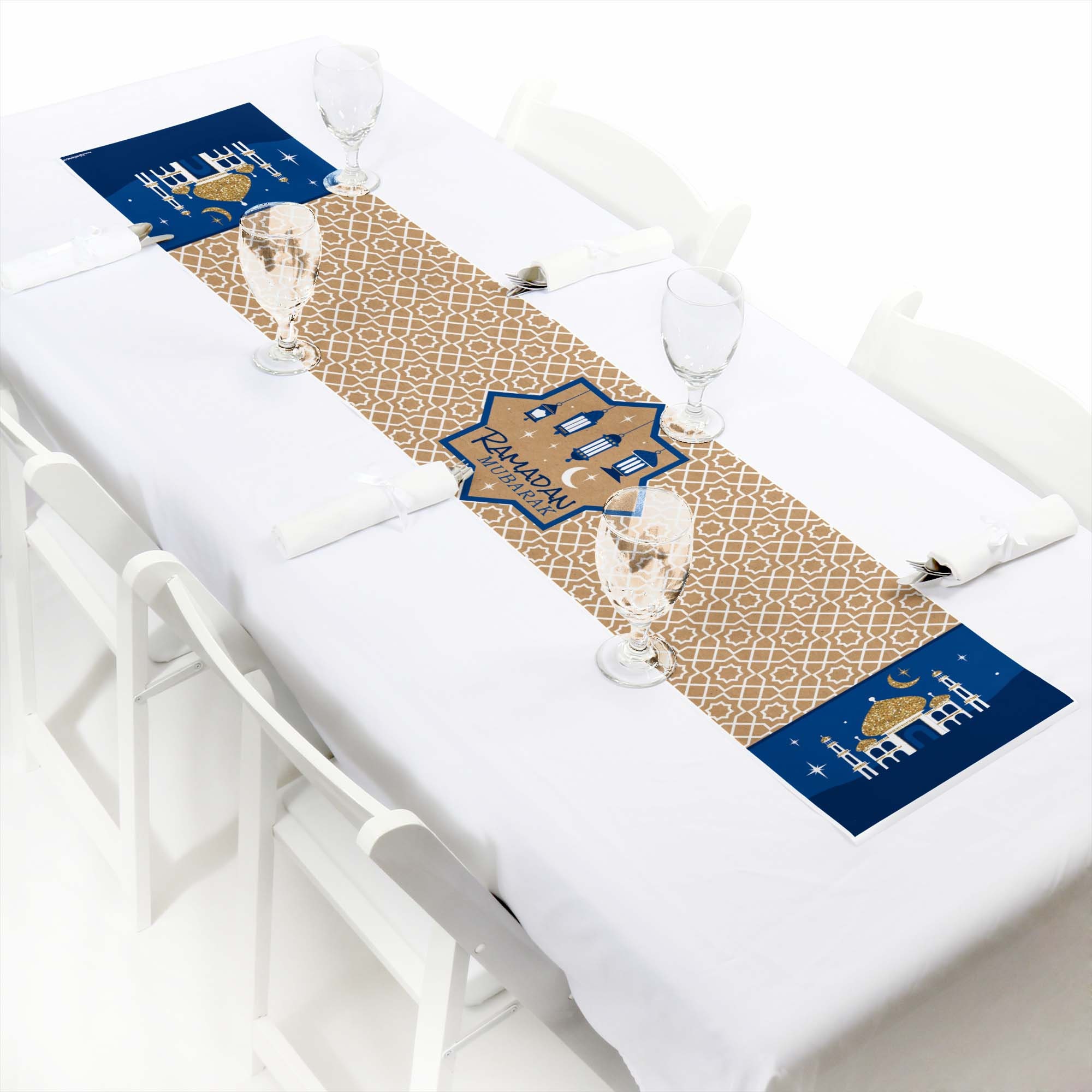 Ramadan - Petite Eid Mubarak Paper Table Runner 12 X 60 Inches