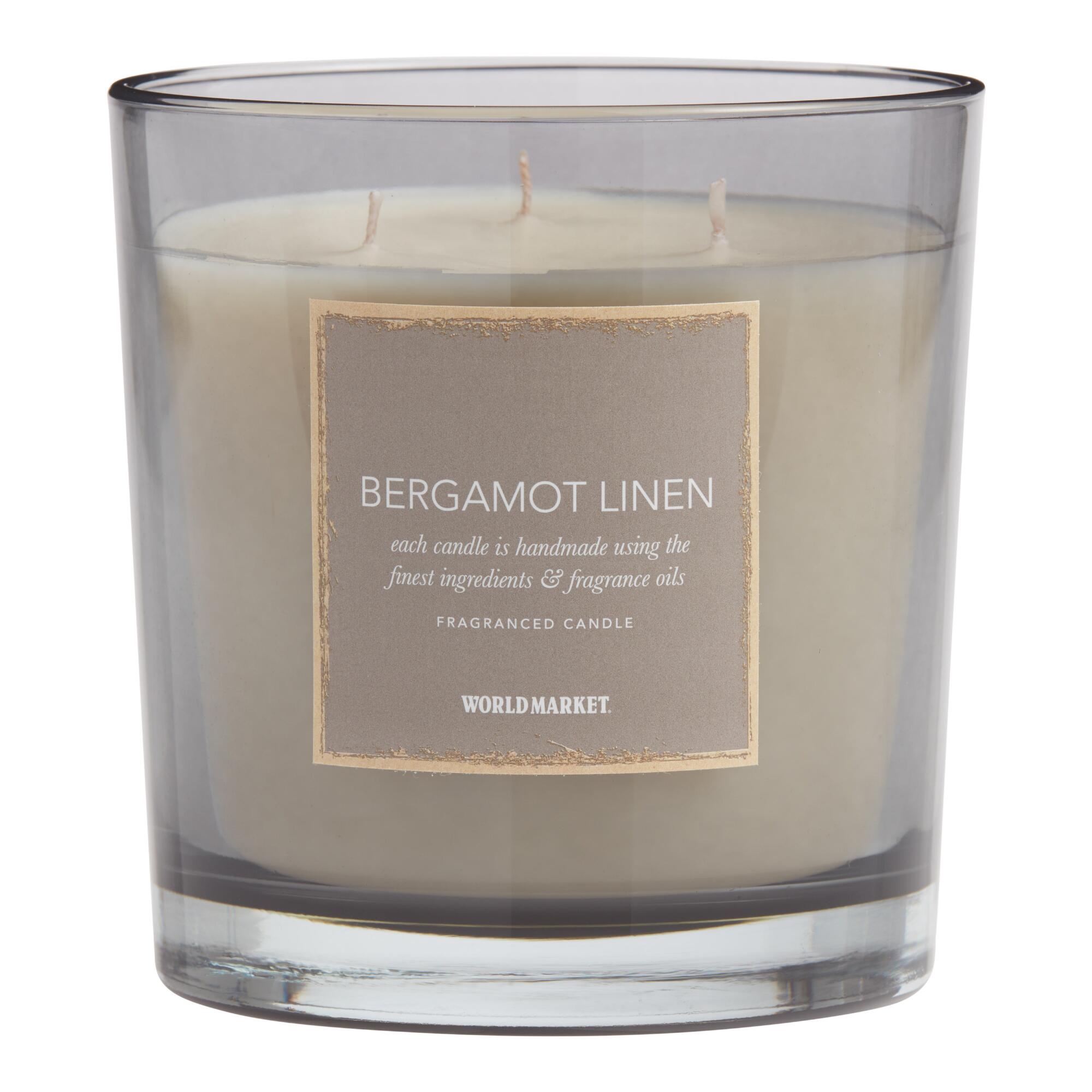 Bergamot Linen Scented Candle: Gray - Scented Wax by World Market