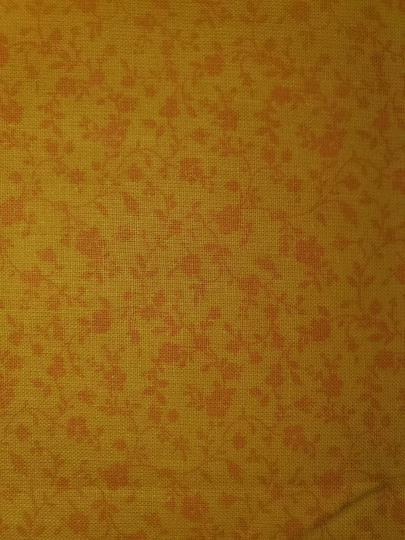 Golden Yellow Vine Floral Blender Tonal Print For Quilting 100% Cotton 003292021340