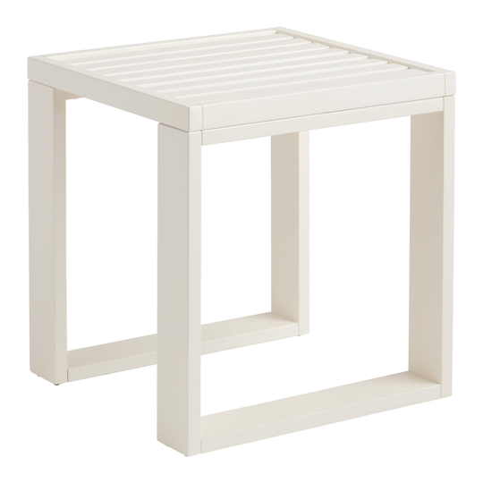 White Wood Kapari Outdoor Patio Accent Table by World Market