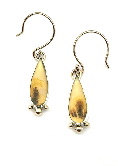 Dendritic Agate Earrings in 14K Gold & Sterling Silver