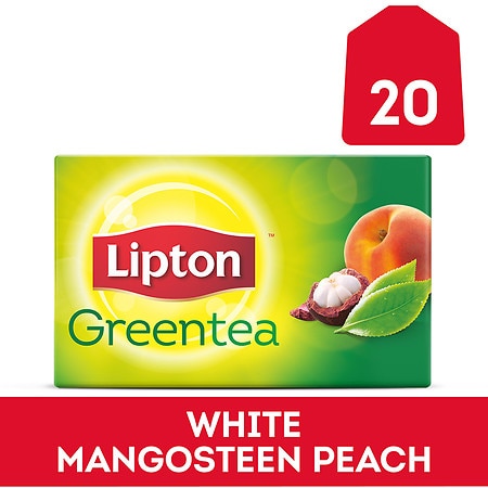 Lipton Green Tea Bags White Mangosteen Peach - 20.0 ea