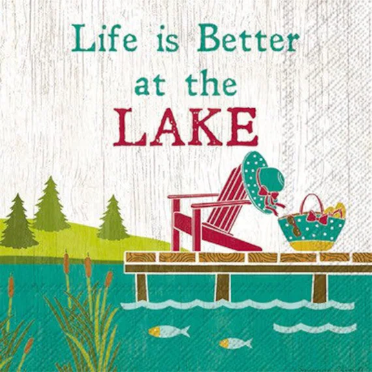 Life Is Better At The Lake Cocktail Napkins, Set Of 20 House