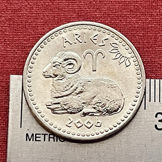 Aries The Ram 10 Shillings Somaliland Authentic Coin Money For Jewelry & Crafts | Zodiac Jason | Medea | Astrology | Golden Fleece