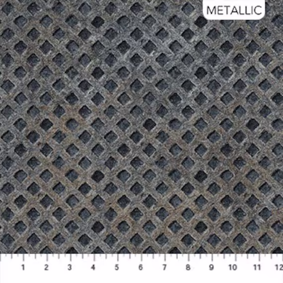 Steampunk Fabric, Stonehenge Diagonal Grid Blender Fabric/Heavy Metal Collection By Northcott Yardage & Fat Quarters Available