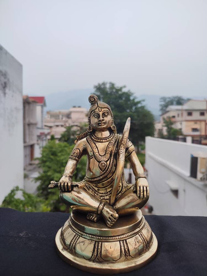 Rama Statue - Brass in Childhood Sitting Idol 18 cm Shri Ramchandra Statue Ram Lalla Idol Seventh Avtar Of Lord Vishnu