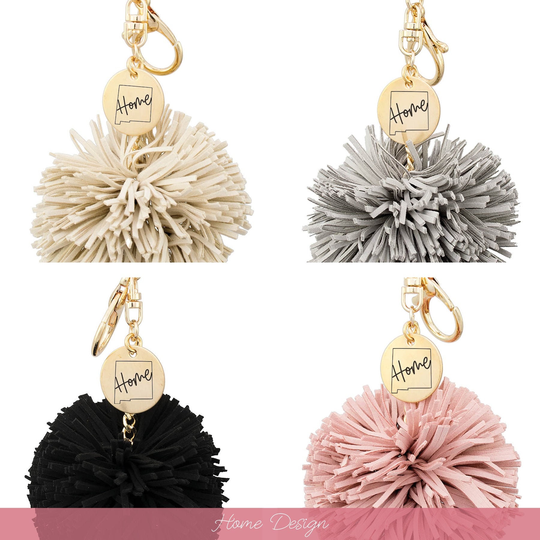 New Mexico Keychain, Personalized State Tassel Custom Gift, Nm Initials Home Key Chain
