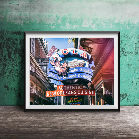 New Orleans Wall Art - Nola Sign Photography Unframed Print French Quarter, Restaurant Sign, Olde Cookery, Gumbo