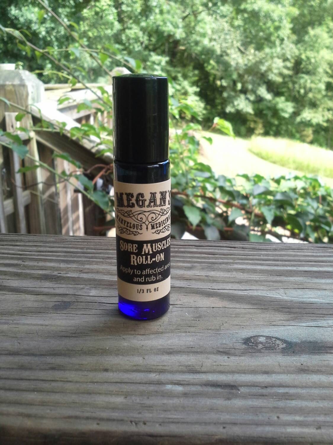 Sore Muscles Roll On, Essential Oil Blend, Arnica, Cayenne, Therapeutic Grade Oils, Ready To Use, Relax, Pain Relief