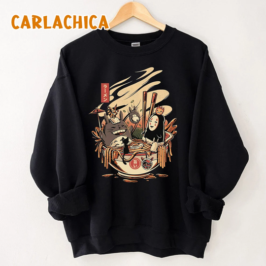 studio Ghibli Ramen Shirt, Spirited Away Totoro Fans Sweatshirt, Miyazaki Hayao