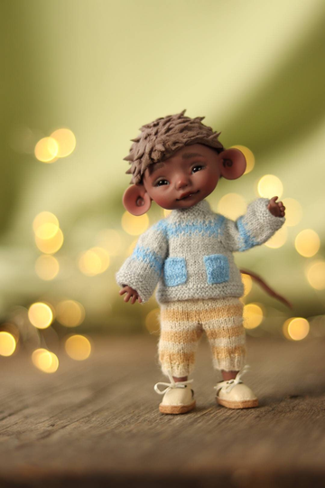 Pocket Sweater For Itty Britty Poppy Dolls By Nikki Britt. Spring Sweatshirt Tiny Bjd 4 Inch. Pukipuki Boy Clothes. Realpuki Easter Suit