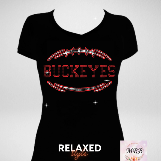 Buckeyes Football Rhinestone Shirt | Bling Shirt| Women's Shirts Rams