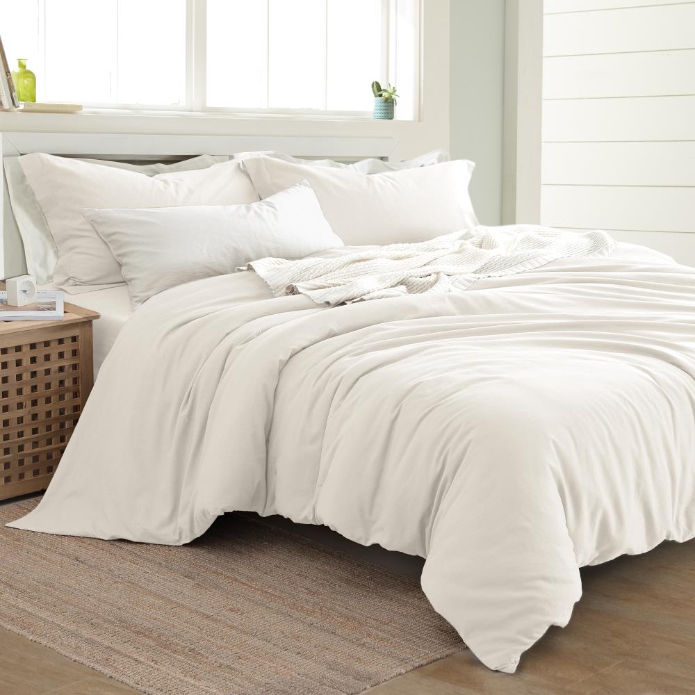 Amrapur Overseas Linen duvet set White Multi Reversible King Duvet (Blend with Polyester Fill) | 3DVTCTNG-LNW-KG