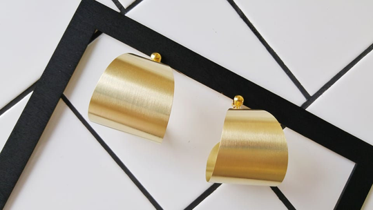Clip On Sculptural Style, Circular Earrings, Hoop Big Statement Laka Luka Design "Chunky Hoops "