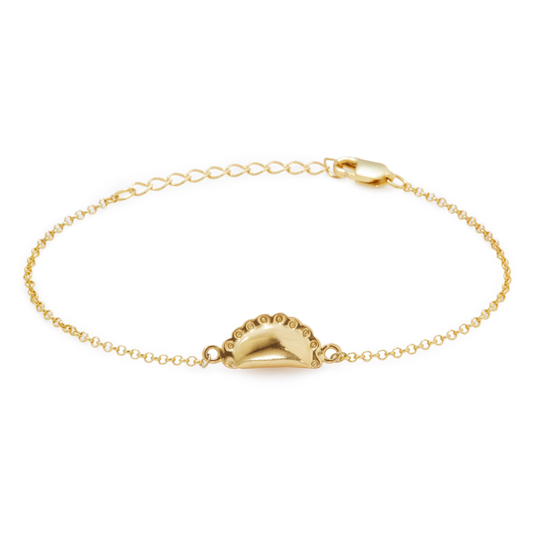 Empanada Bracelet | Yellow Gold Plated By Delicacies Jewelry - Every Purchase Donates To Fight Hunger
