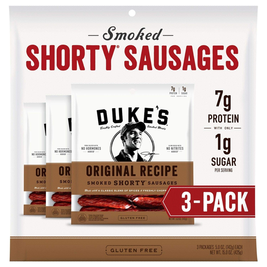 Dukes Smoked Shorty Sausages, Original Recipe - (3 pk, 5 oz, 15 oz Total)
