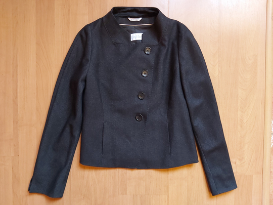 Vintage Y2K Max Mara Wool Blend Tweed Asymetric Blazer Jacket Women's Lined Luxury Designer Made in Italy Size Fr 42