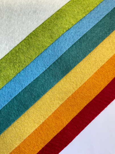 Spectrum Felt Bundle, Curated Classicneedle Bundle Of Mostly Primary Brights, Perfect Companion To Some Books We Offer, Wool Blend
