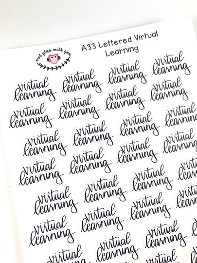 A33 || Hand-Lettered Virtual Learning Stickers
