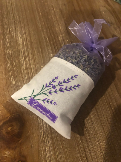 Lavender Image French Sachet, Vintage Market Muslin Pouch Sachet Ooh La
