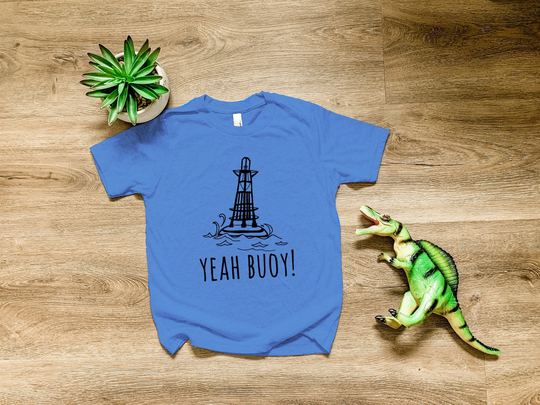 Yeah Buoy, Kids Tri-Blend T-Shirt, Boy's Tee, Comfortable Funny Gift, Shirts With Sayings, Royal Blue Or Heather Gray