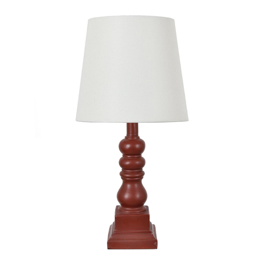 Turned Candlestick Liam Table Lamp: White -
